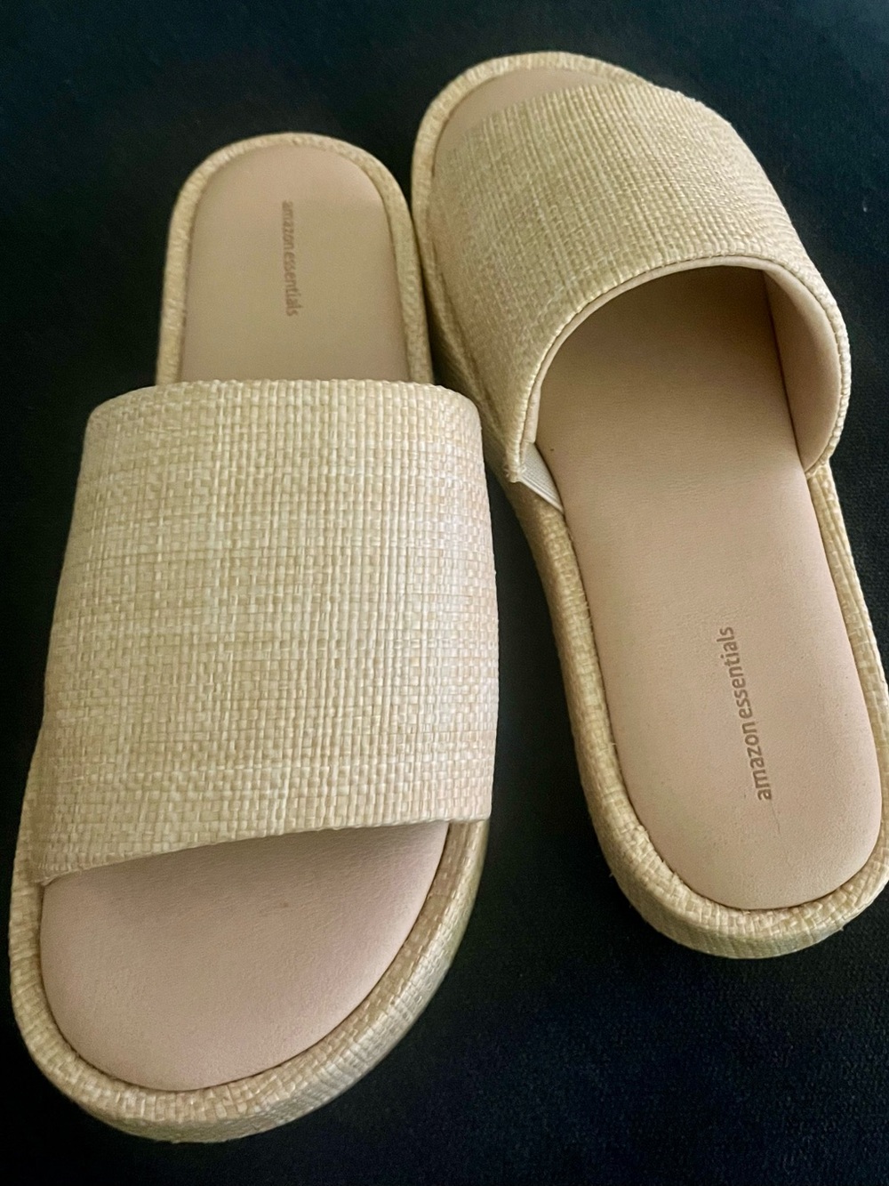 Amazon Essentials Natural Woven Slide Sandals